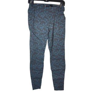 H& M pants blue black side zipper pleats skinny legs cotton blend size 4 READ